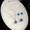 Aretes Anillo Ovalado de Zirconia Collar para Mujer Personalizado Exquisito Moda Cadena para Clavícula Set de Joyería de Lujo Ligero Gama Alta