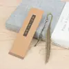 Regalo de Cumpleaños Creativo Caja de Regalo de Metal Antiguo con Forma de Hoja y Nervadura de Pluma Marcador de Libros Flor Fresca Antigua