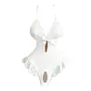 Lingerie Sexy com Abertura no Entrepernas Sem Tirar Uniforme Tentação Roxa para Mulheres Renda Pura Desejo Camisola Body de Renda Transparente