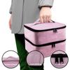 Bolsa de almacenamiento multifuncional de dos capas para herramientas de uñas, bolsa de almacenamiento para esmaltes de uñas