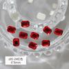 Atacado Livro Vermelho Pequeno Cor Longo Quadrado Octogonal Diamante Nail Art Enfeites Champanhe Azul Lago Profundo Forma Plana Diamante Decoração de Unhas
