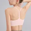 Sutiã Esportivo Costas Bonitas em Y Feminino Peça Única Bojo Fixo Colete de Yoga Alças Finas Costas Cruzadas Sutiã Fitness Roupa Externa