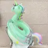 Novedad Anillo Flotador Inflable con Lentejuelas Fondo de Burbujas Princess Pavo Real Caballo Barco Sentado Niños Ave Fénix Unicornio Anillo Asiento con Fondo de Burbujas