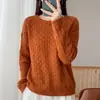 Tejido Calado para Mujer Principios de Otoño Delgado Cuello Redondo Holgado Manga Larga Suéter Pulóver Estilo Suave Capa Interior Capa Base Cubre