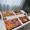 Nuevo Halloween Serie Fantasma Telaraña Calabaza Individual Cuadrado Regalo Festivo Mantel Individual Tejido de PVC