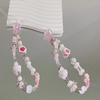 Lindo Estilo de Hada Amor Flor Cadena de Mano Abalorios Joyería Cordón para Teléfono Móvil Cadena Conveniente Accesorios para Bolsa Colgante