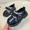 Zapatos de Cuero para Niñas Princesa 2025 Primavera y Otoño Nuevos Estilo Británico Negro Suela Suave Zapatos Individuales para Niñas Zapatos de Baile para Jardín de Infancia