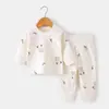Conjunto de Ropa Interior para Bebé Otoño e Invierno Clase A Algodón Puro Protección para la Barriga de Niños Ropa de Otoño Pantalones de Otoño Pijamas Ropa para Bebé
