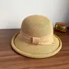 Sombrero de Paja de Verano 2026 para Mujer con Ala Curva, Estilo Francés Hepburn, Elegante Sombrero de Protección Solar, Sombrero de Sol Plegable y Versátil para Playa