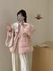 Chamarra Corta de Plumas Dulce con Cuello de Muñeca para Mujer, Nueva Moda Invierno 2026 Acolchada Ajustada a la Cintura Abrigo Estilo Chanel de Plumas de Pato Blanco