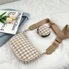 Bolso Pequeño Cuadros Frescos para Suegra para Mujer 2021 Nuevo Estilo K Popular Este Año Estilo Extranjero Simple de Un Hombro Cruzado Pequeño Cuadrado