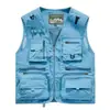 Chaleco Exterior Nuevo para Hombre con Múltiples Bolsillos para Senderismo y Fotografía, Chaleco de Verano de Secado Rápido de Corteholgado, Ropa de Trabajo Casual para Hombre