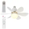 Ventilador de Teto LED 6 Pás Transfronteiriço E27 Rosca Quarto Estudo Iluminação de Ventilador Ventilador de Seis Pás Integrado