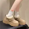 Sapatos Birkenstock de Pelúcia Totalmente Fechados com Sola Grossa para Aumentar a Altura Femininos 2026 Inverno Novos Mocassins Botas de Neve Sapatos de Algodão com Pelo