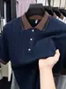 Comercio Exterior Transfronterizo Camisa Polo de Alta Gama para Hombre Manga Corta Cuello Campana Bloqueo de Color Casual Versátil Camiseta con Cuello para Hombre Verano Venta al por Mayor