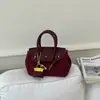 Bolsa platina de grande capacidade, estilo coreano, nicho, para mulheres, novo modelo 2026, bolsa Kelly com padrão de lichia, design simples, bolsa de mão de cor sólida