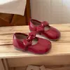Zapatos de cuero de suela blanda para niñas de 3 a 6 años, zapatos Mary Jane con lazo, zapatos de princesa dulces estilo francés para primavera y otoño, zapatos de vestir sencillos para niños