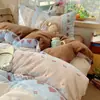Amigable con la piel [Inspeccionado de Calidad] Invierno Engrosado Leche Polar Ins Juego de Cuatro Piezas Ropa de Cama Clase A Juego de Tres Piezas Funda Nórdica