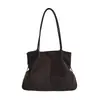 Bolso de mano a cuadros japonés literario simple transfronterizo, bolso de hombro único ligero, bolso tote versátil casual de gran capacidad