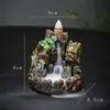 Queimador de Incenso de Resina com Fluxo Reverso Transfronteiriço Aromaterapia Cerâmica Criativa Artesanato Decoração Suporte para Incenso Vaso de Incenso Castiçal