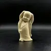 Pequeña figura de monje tallada en boj de color natural inspirada en el Zen para jugar en la mano, artículo decorativo para la decoración del hogar