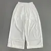 Calça de Algodão Seda de Gelo Estilo Preguiçoso Cintura Alta Perna Larga para Mulheres, Novo Estilo de Verão, Caimento Solto, Emagrecimento, Fluido, Casual Cropped, Versátil