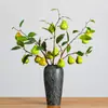Ramas de Frutas Artificiales Muy Realistas: Pera Blanca, Pera de Nieve, Pera Verde y Pera Pato para Diseño de Paisajismo de Jardín, Casas de Huéspedes y Decoración del Hogar