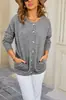 Suéter de Punto Cruzado para Mujer, Estilo Europeo y Americano, Nuevo para Invierno 2026, Cuello Redondo, Bolsillos, Tallas Grandes, Cárdigan de Punto, Top, Chaqueta Pequeña