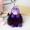 Celebridad de Internet Estilo Ins Bola de Pelo de Zorro Muñeca Durmiente Llavero Bebé de Piel Colgante Muñeca Linda Durmiendo Joyería para Bolso