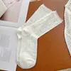 Meias Brancas Vazadas Estilo Ballet para Mulheres, Meias de Cano Médio, Meias Slouch Finas da Moda para o Verão, Meias Longas Fofas Estilo JK Japonês