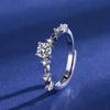 Explosions Live Supply Imitación Diamante Mosang Cuatro Garras 50 Puntos Anillo Simple Lujo Ligero Ocho Corazones Ocho Flechas Propuesta Anillo de Diamante Fabricantes