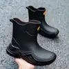 Botas de Chuva de Cano Curto Transfronteiriças 2026 Botas de Chuva Impermeáveis Masculinas, Resistentes ao Desgaste, para Motociclistas, Sapatos de Borracha à Prova d'Água, Projetados Especialmente para Entregadores