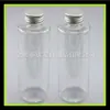 Botella PET marrón de hombro plano de 250 ml con tapa de aluminio, frasco para medicina líquida, botella de plástico, botella para desmaquillante, botella para palillos