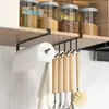 Prateleira de Armazenamento para Cozinha Organizador Suspenso sob o Armário Rack de Suspensão para Armário Ganchos em Fila sem Furo Artefato de Armazenamento Prateleira Multifuncional