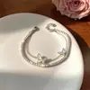 Pulsera de Doble Capa de Mariposa con Circonita Francesa Lujo Ligero Moda de Gama Alta Exquisita Cadena de Mano Sentido del Diseño Personalidad de Nicho Joyería de Mano