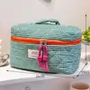 Bolsa de Maquiagem Xadrez Colorida Contrastante Feminina Ins Grande Capacidade Bolsa para Armazenamento de Pincéis de Maquiagem Bolsa de Lavar Portátil Bolsa de Armazenamento Porta-Moedas