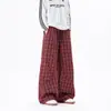 Calças de verão xadrez soltas, calças casuais retas masculinas da moda, calças largas estilo americano retrô emagrecedoras, calças masculinas leves