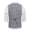 2025 Nuevo Traje de Chaleco de Solapa Sencilla Blanco y Negro para Hombre Adulto Traje Business Casual Ropa para Actuación Escénica