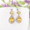 Aretes Estilo Coreano Aaa Aretes de Zircón Gota de Agua Generosos Ruili Aretes Simples con Incrustaciones de Clips para Orejas Multicolor Aretes de Venta Caliente
