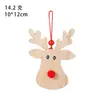Decoración para árbol de Navidad colgante de reno de madera caricatura de Papá Noel letrero de madera adorno colgante Suministros de decoración navideña