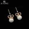 Brincos Aitong Jewelry Estilo Exquisito de Alta Qualidade Brincos Versáteis para o Dia a Dia Brincos da Moda Laço Brincos de Nicho