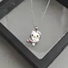 Nuevo Collar de Diamantes de Gato de Dibujos Animados Más Vendido Moda para Mujer Diseño de Nicho Cadena de Clavícula de Gama Alta Exquisito Collar para Niña