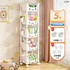 Carrinho de Armazenamento de Sala de Estar Doméstico Prateleira de Armazenamento de Chão Multicamadas Brinquedos para Crianças Bebês Lanches Prateleira de Armazenamento Simples