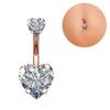 Explosiones de AliExpress Anillo para el Ombligo con Forma de Corazón Zirconia AB Corazón de Durazno Anillo Umbilical Invertido Piercing Anillo Umbilical Punk Hebilla Umbilical Joyería Corporal