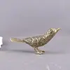 Figura de Ave Urraca de Latón Puro, Pájaro Grande Realista, Artesanía Decorativa Vintage para Escritorio Entrada, Adorno Hecho a Mano, Pieza de Exhibición para Mascota de Té