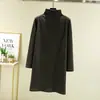 Top base de cuello alto medio para mujer, nueva colección de otoño 2026, corte holgado, adelgazante, de longitud media, camiseta de manga larga