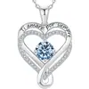 Accesorios de Plata de Ley S925 Joyería Collar Europeo y Americano Colgante de Piedras del Zodiaco Doce Corazones Joyería de Corazón Venta al por Mayor