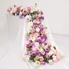 Cascada de Cumpleaños Adornos Florales de Mesa Flores de Mesa de Hotel Decoración Floral de Cascada de Rosas Flores Artificiales Floral Púrpura Oscuro