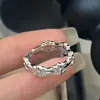 Anillo de Flor de Iris de Plata de Ley S925 para Mujer Nicho Lujo Ligero Moda de Gama Alta Diseño de Nicho Joyería de Plata para Mujer Anillo Abierto Ajustable