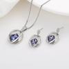 Desejo transfronteiriço moda europeia e americana senhoras brincos de diamante de cristal conjunto de joias de colar com pingente Atacado